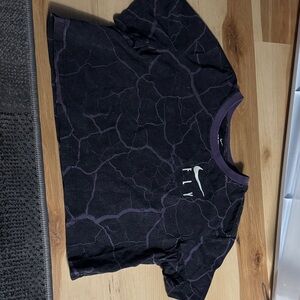 Nike Black and Purple Cracked Pattern Tee